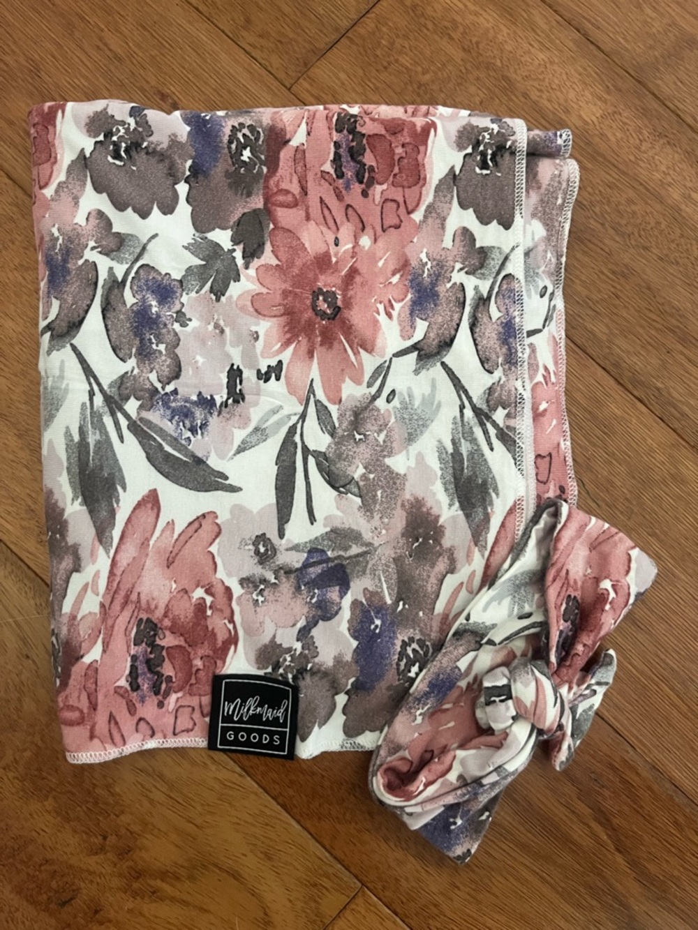 Milkmaid Goods Watercolor Blooms Swaddle & Headband Set